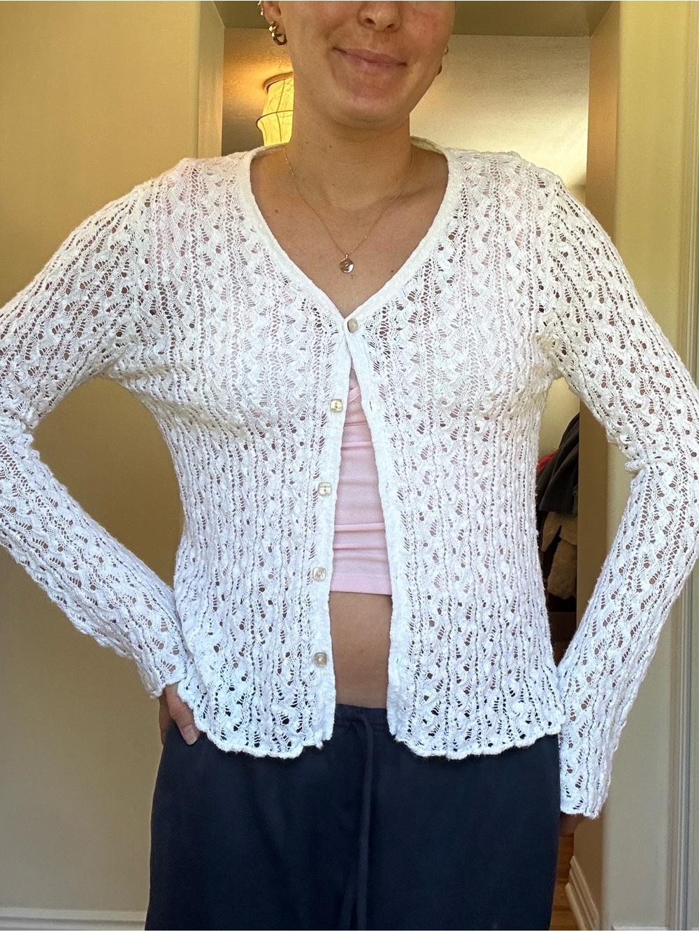 J. Jill Vintage White Knit Cardigan